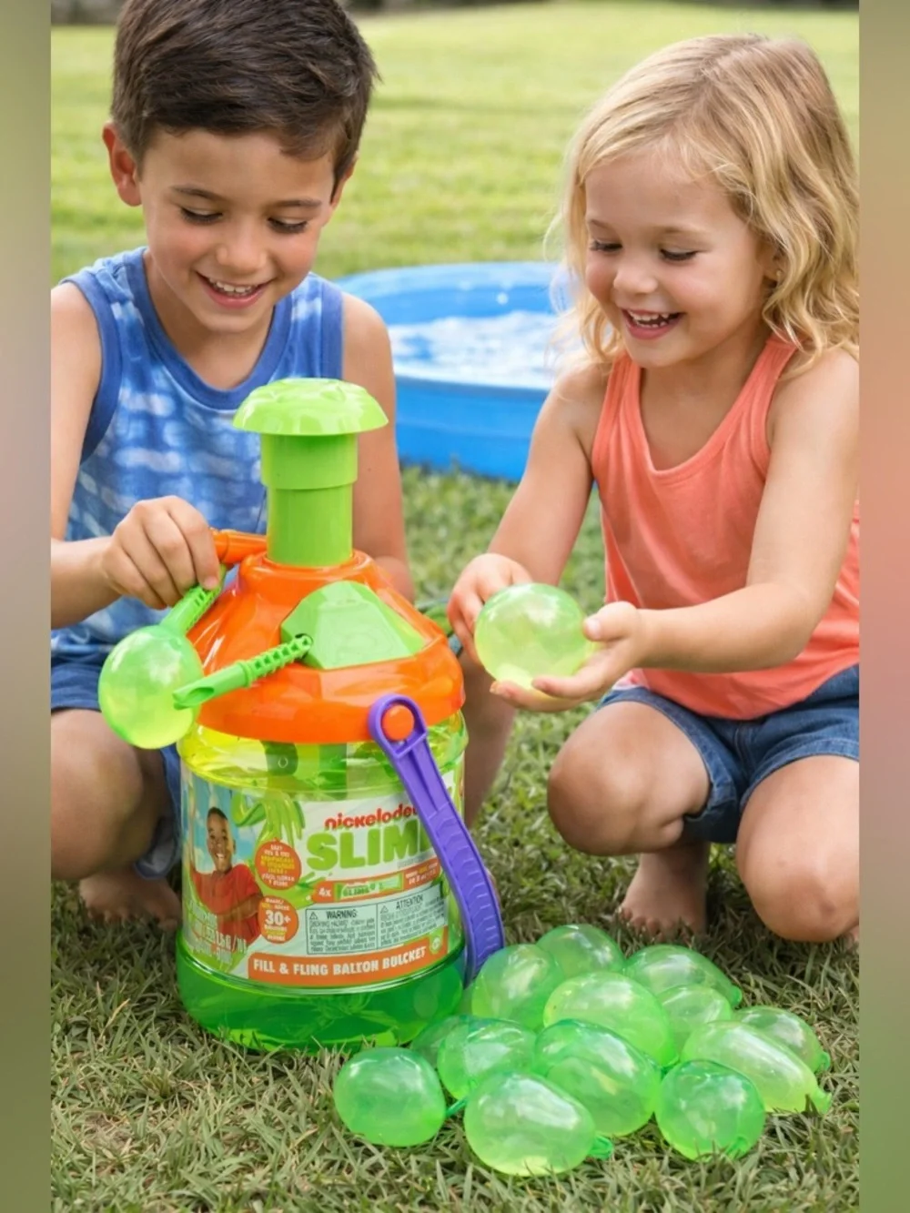 Nickelodeon Slime Balloon Bucket Fill & Fling Water Balloons Set New Kids Toy